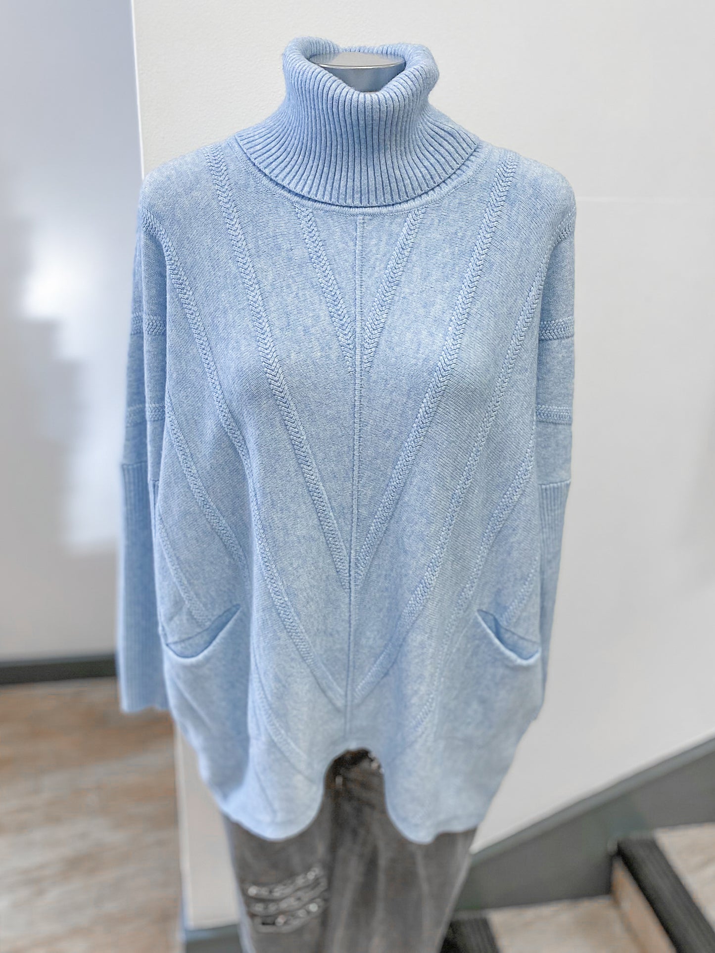 Polo Neck Long Chevron Jumper