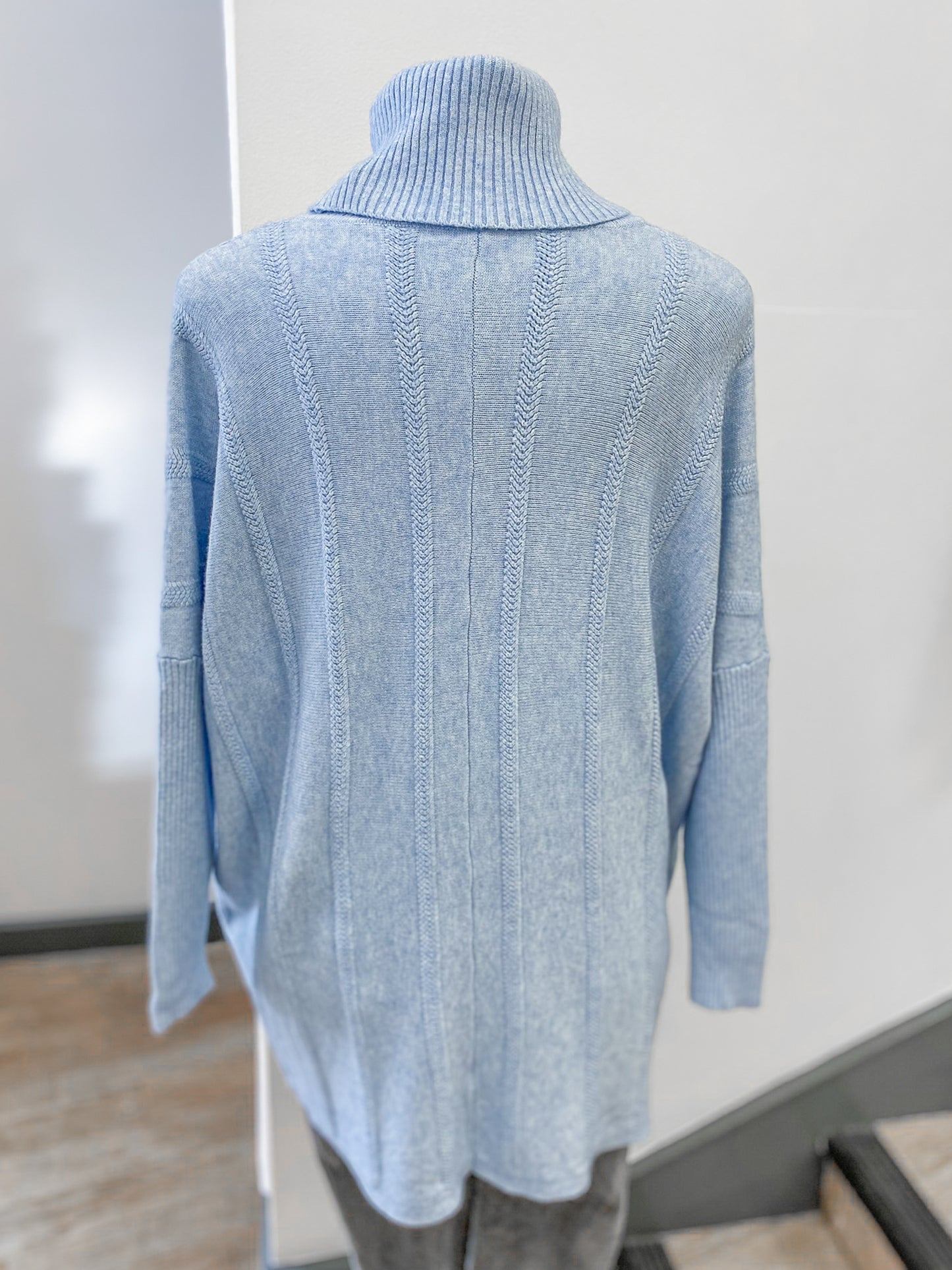 Polo Neck Long Chevron Jumper