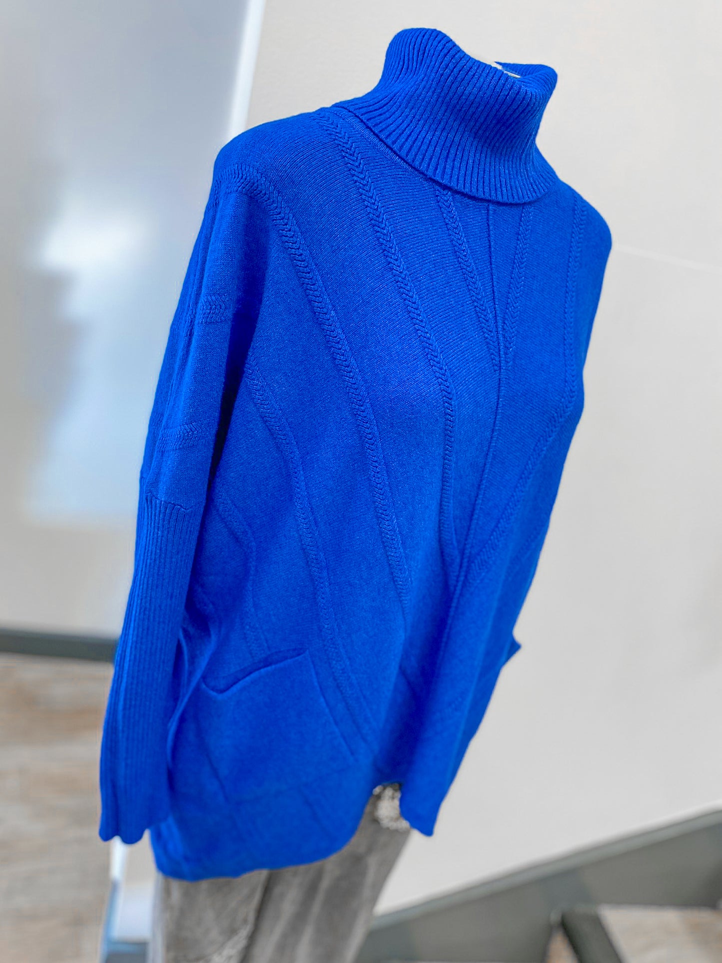 Polo Neck Long Chevron Jumper