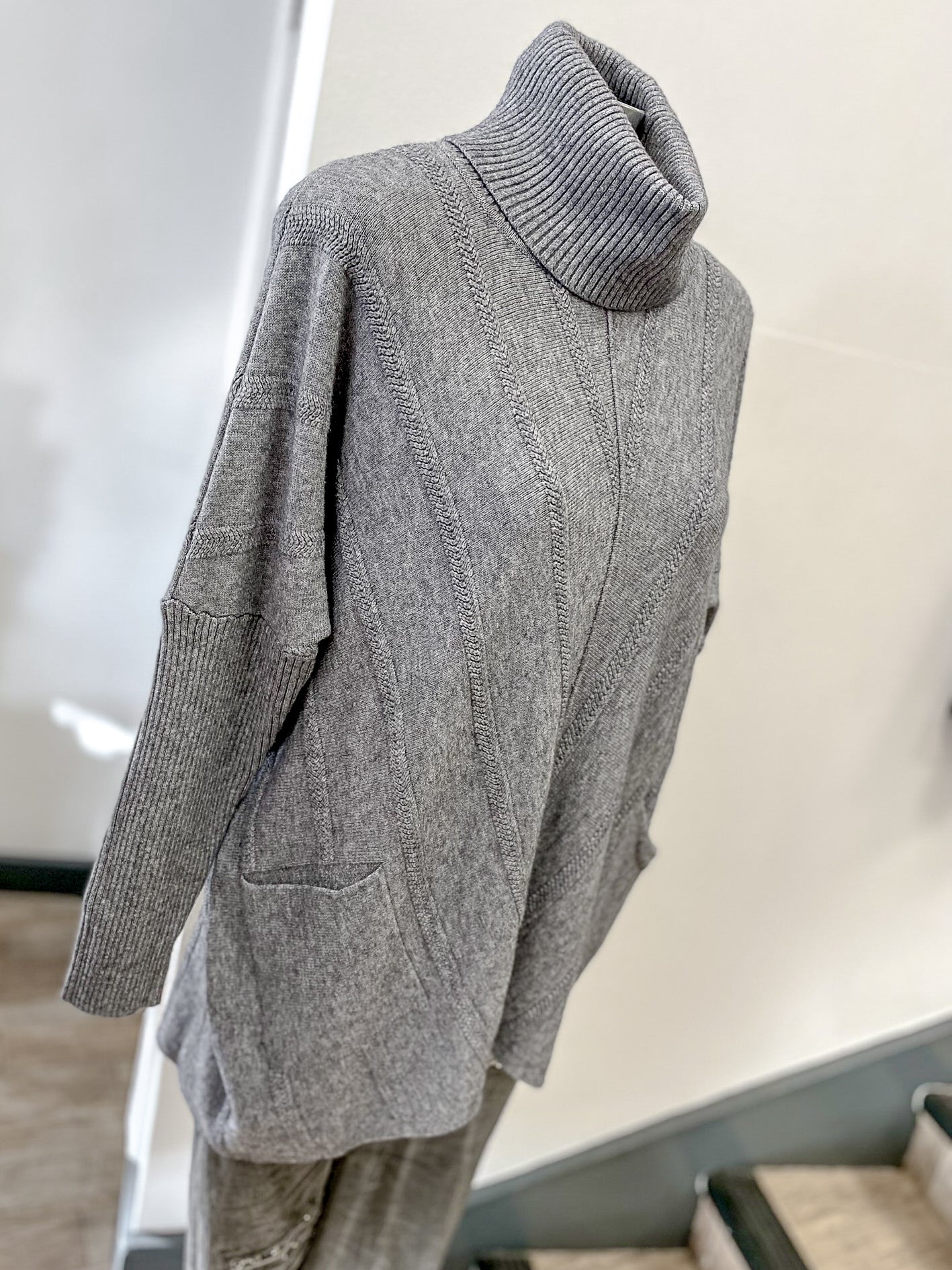 Polo Neck Long Chevron Jumper