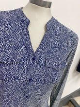 Load image into Gallery viewer, Navy Spotty Button Down Shirt