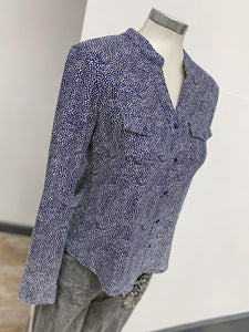 Navy Spotty Button Down Shirt