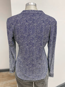 Navy Spotty Button Down Shirt