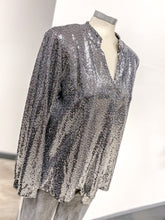 Load image into Gallery viewer, Sequin V Neck Blouse