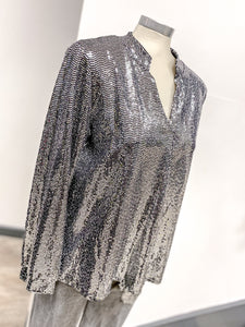 Sequin V Neck Blouse