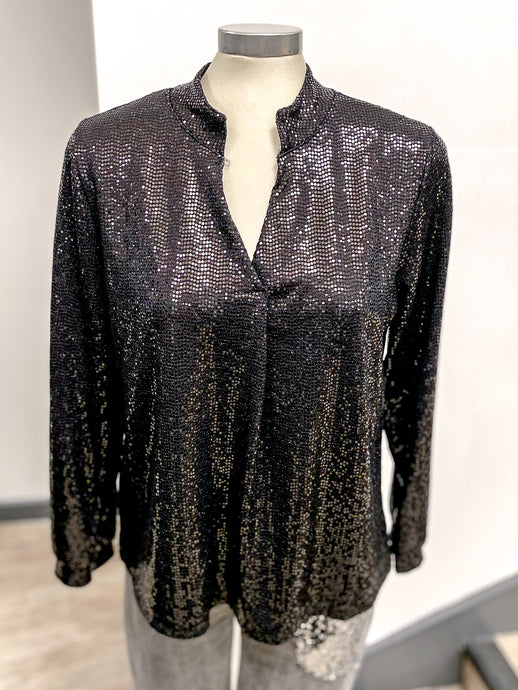 Sequin V Neck Blouse