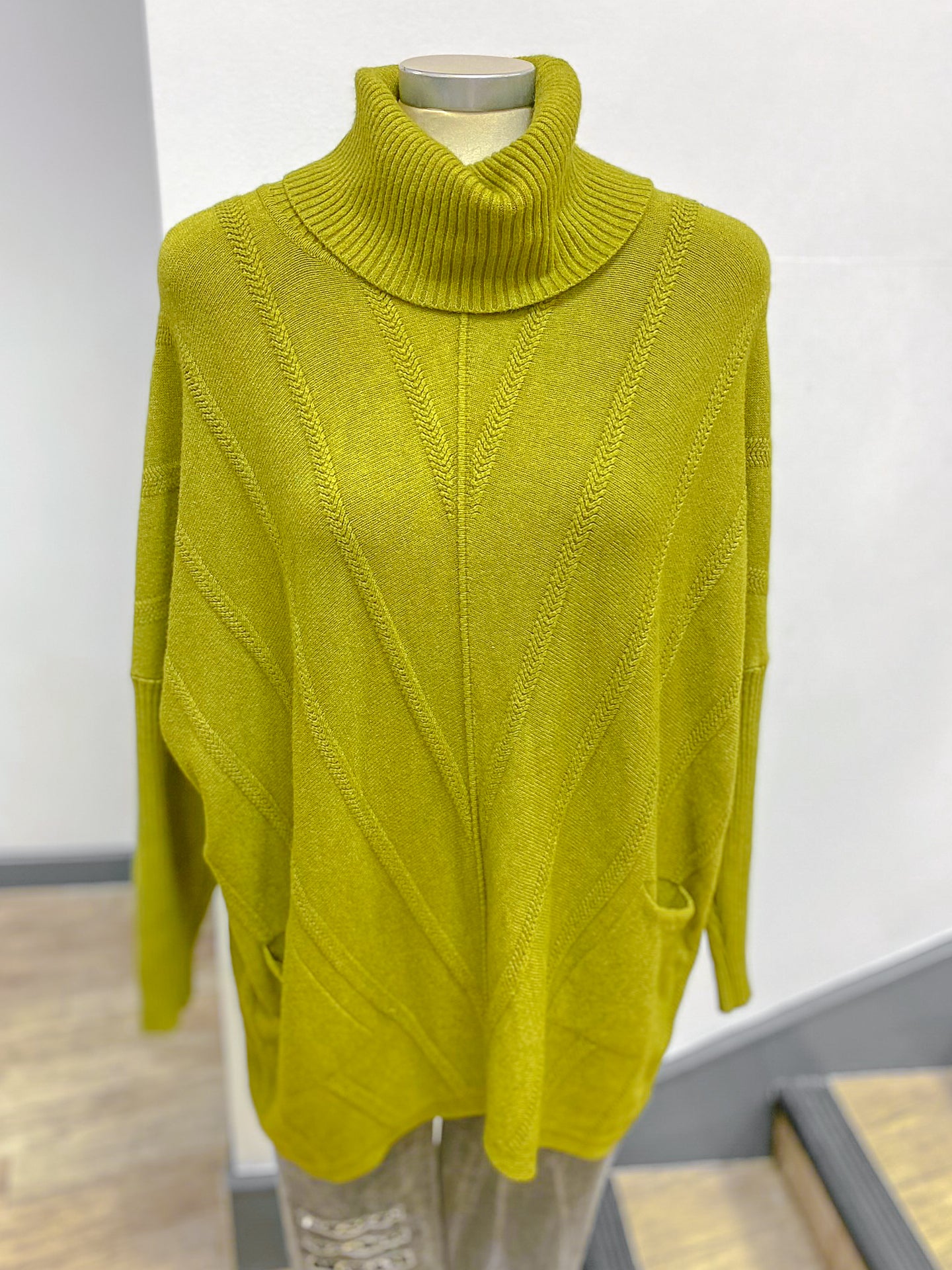 Polo Neck Long Chevron Jumper