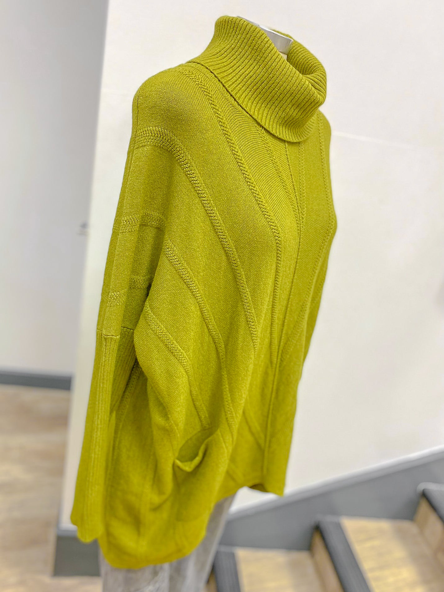 Polo Neck Long Chevron Jumper