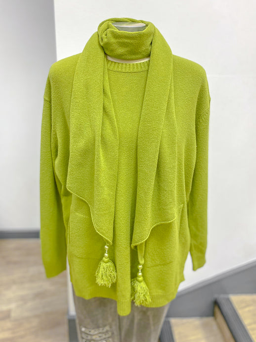 Pocket Jumper with Tassel Scarf