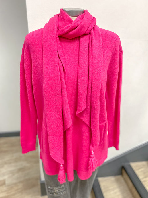 Pocket Jumper with Tassel Scarf