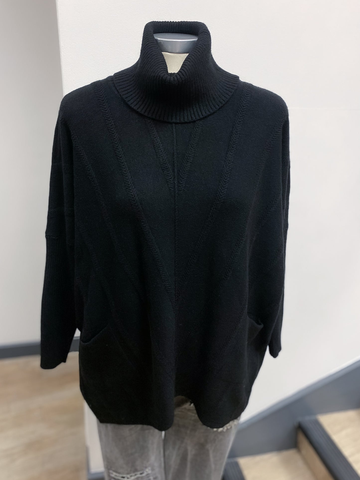 Polo Neck Long Chevron Jumper