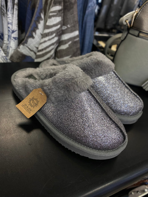 Jo & Joe Glitter Fluffy Slippers