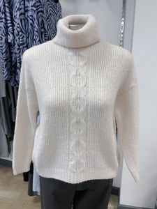 Erika Cable Knit Roll Neck Jumper