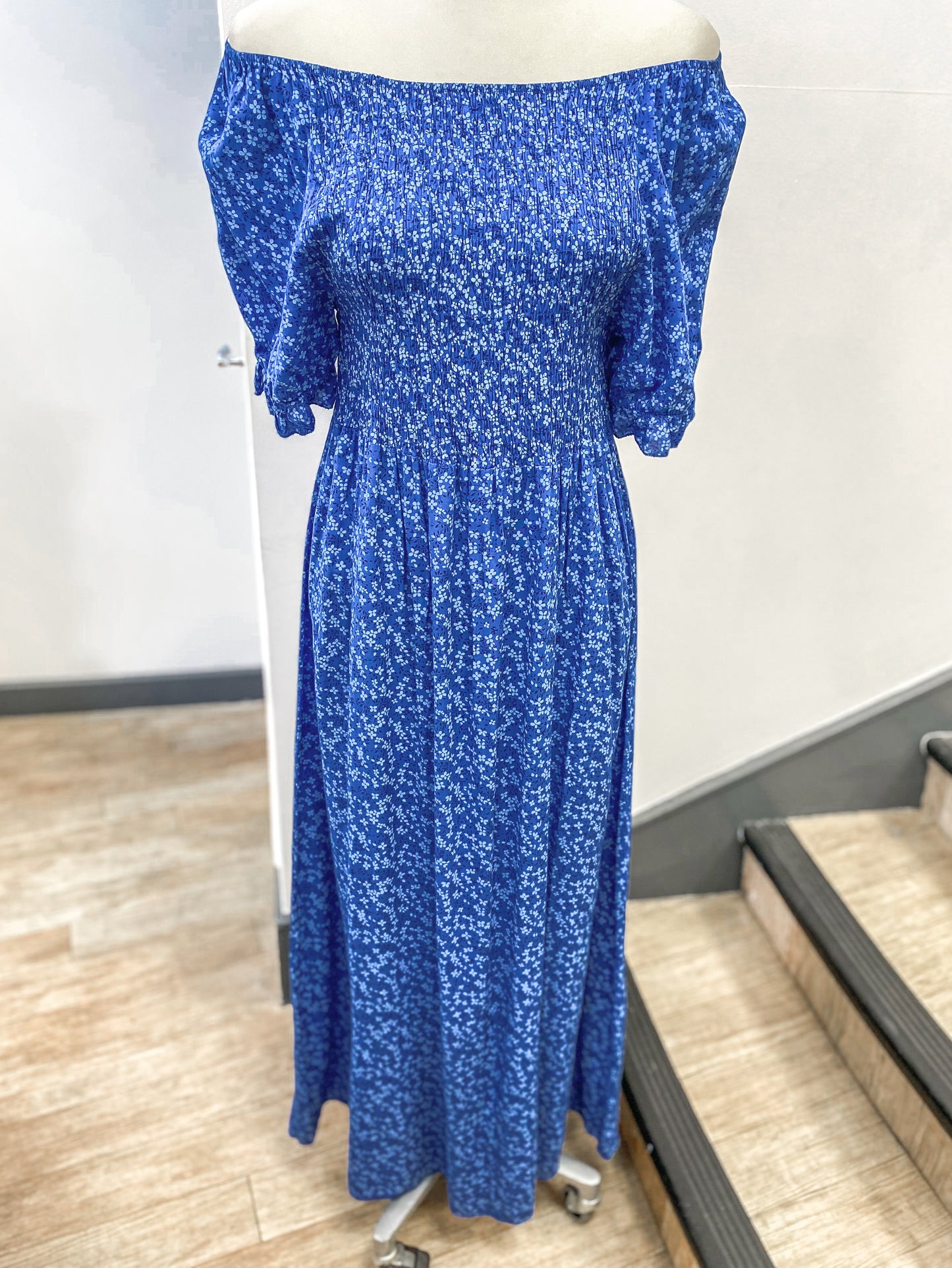 Ditsy Floral Shirred Dress