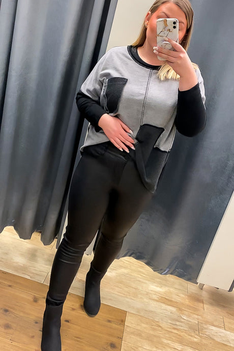 Leather Look Coated Skinny Jeans