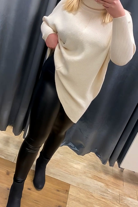 Leather Effect Wet Look Leggings